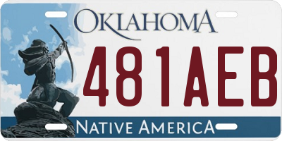 OK license plate 481AEB