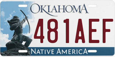 OK license plate 481AEF