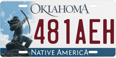 OK license plate 481AEH