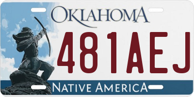 OK license plate 481AEJ