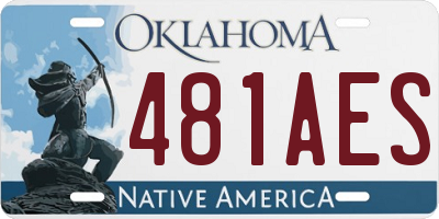 OK license plate 481AES