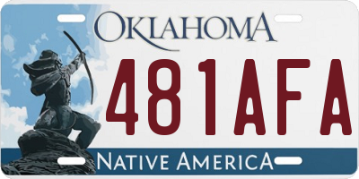OK license plate 481AFA