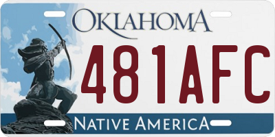 OK license plate 481AFC
