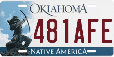 OK license plate 481AFE