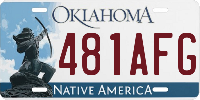 OK license plate 481AFG