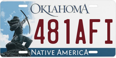 OK license plate 481AFI