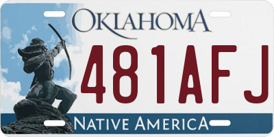 OK license plate 481AFJ