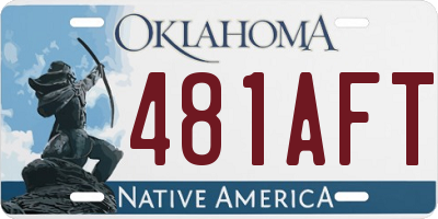 OK license plate 481AFT