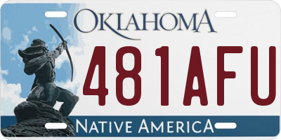 OK license plate 481AFU