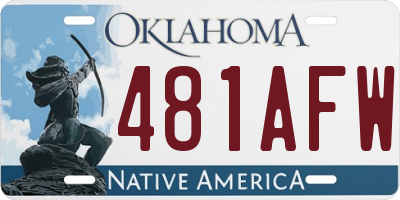 OK license plate 481AFW