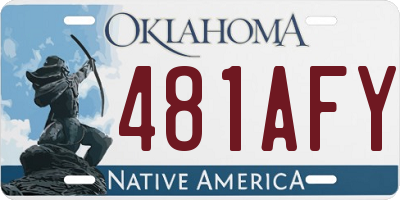 OK license plate 481AFY