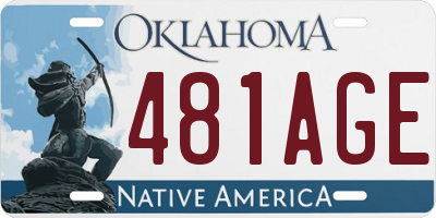 OK license plate 481AGE