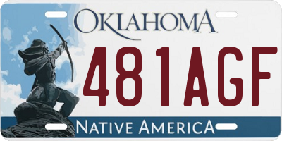 OK license plate 481AGF