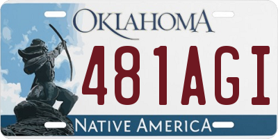 OK license plate 481AGI