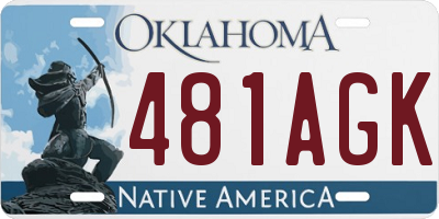 OK license plate 481AGK