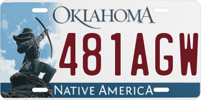 OK license plate 481AGW
