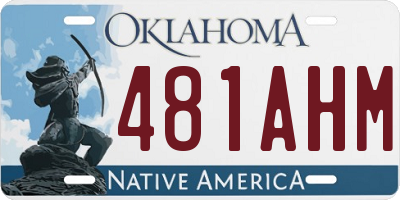 OK license plate 481AHM