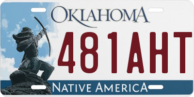 OK license plate 481AHT