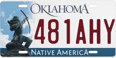 OK license plate 481AHY