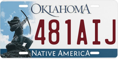OK license plate 481AIJ