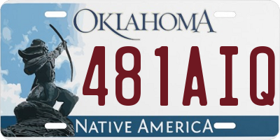 OK license plate 481AIQ