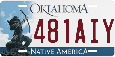 OK license plate 481AIY