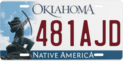 OK license plate 481AJD