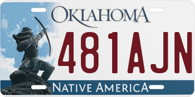 OK license plate 481AJN