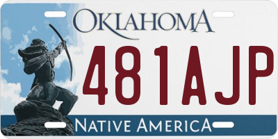 OK license plate 481AJP