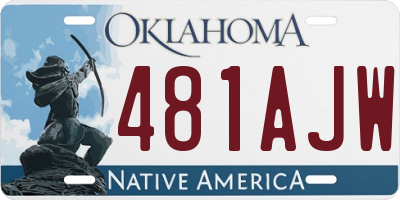 OK license plate 481AJW