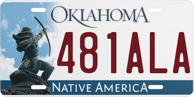 OK license plate 481ALA