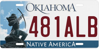 OK license plate 481ALB