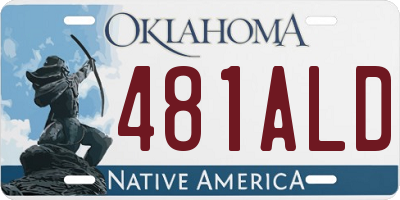 OK license plate 481ALD