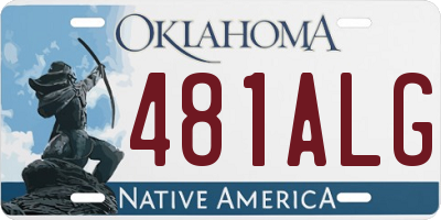 OK license plate 481ALG