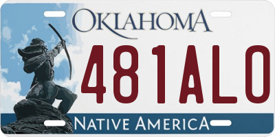 OK license plate 481ALO