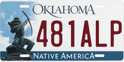 OK license plate 481ALP