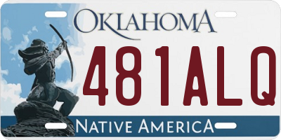 OK license plate 481ALQ