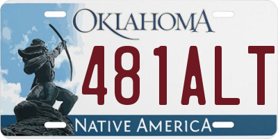OK license plate 481ALT
