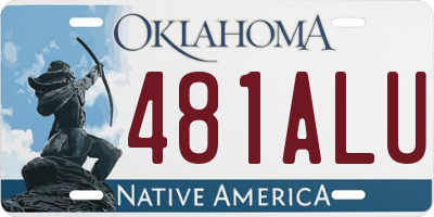 OK license plate 481ALU