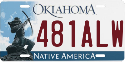 OK license plate 481ALW