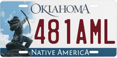 OK license plate 481AML