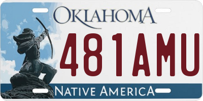 OK license plate 481AMU
