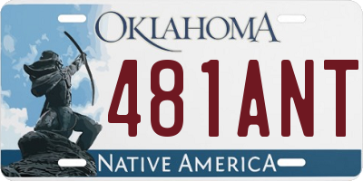OK license plate 481ANT