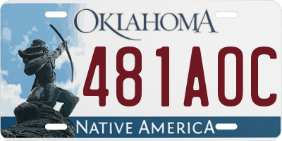 OK license plate 481AOC