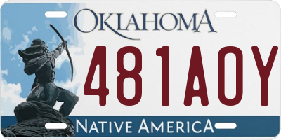 OK license plate 481AOY