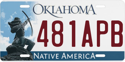 OK license plate 481APB