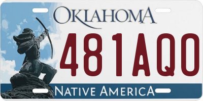OK license plate 481AQO
