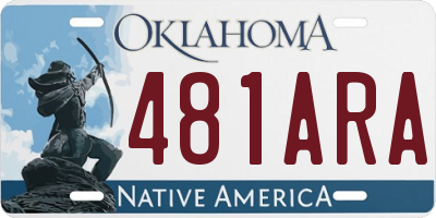 OK license plate 481ARA