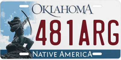 OK license plate 481ARG