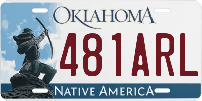 OK license plate 481ARL